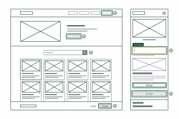 Barrierefreie Website mit sichtbarem Fokuszustand und responsivem Formulardesign