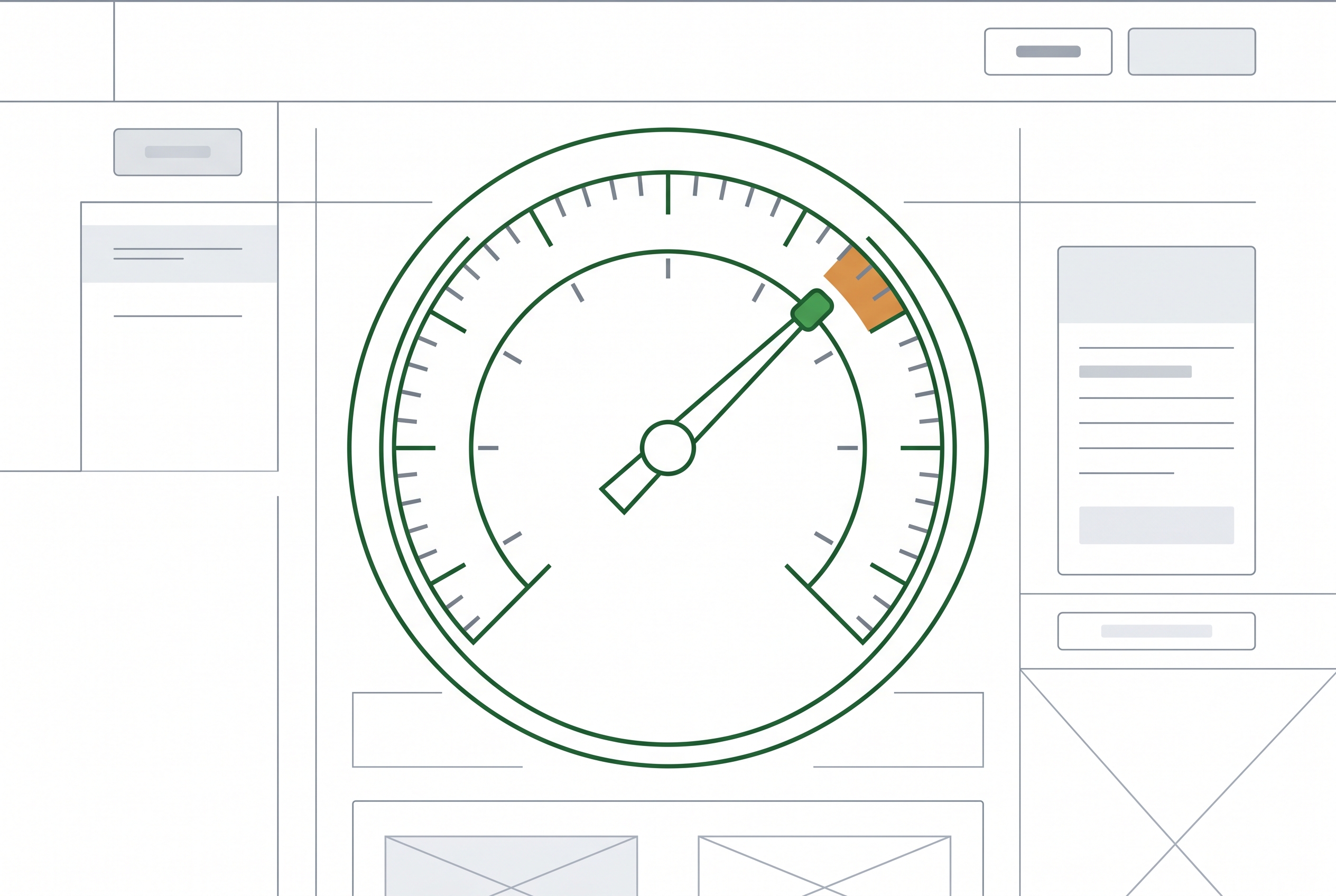 Dashboard-Gauge für Pagespeed Audit im E-Commerce
