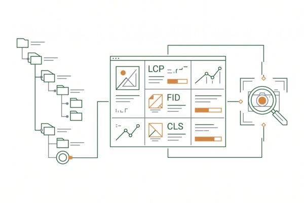 Shopware-Kategoriebaum mit Core-Web-Vitals-Messung und visueller Suche als Traffic-Kanal