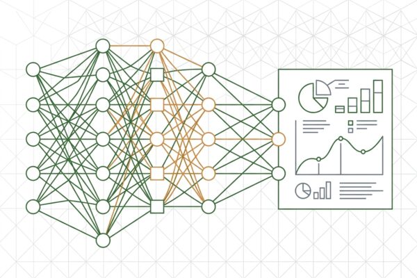 Neuronale Netzwerke für maschinelles Lernen und KI-Prognosen im Datenfluss