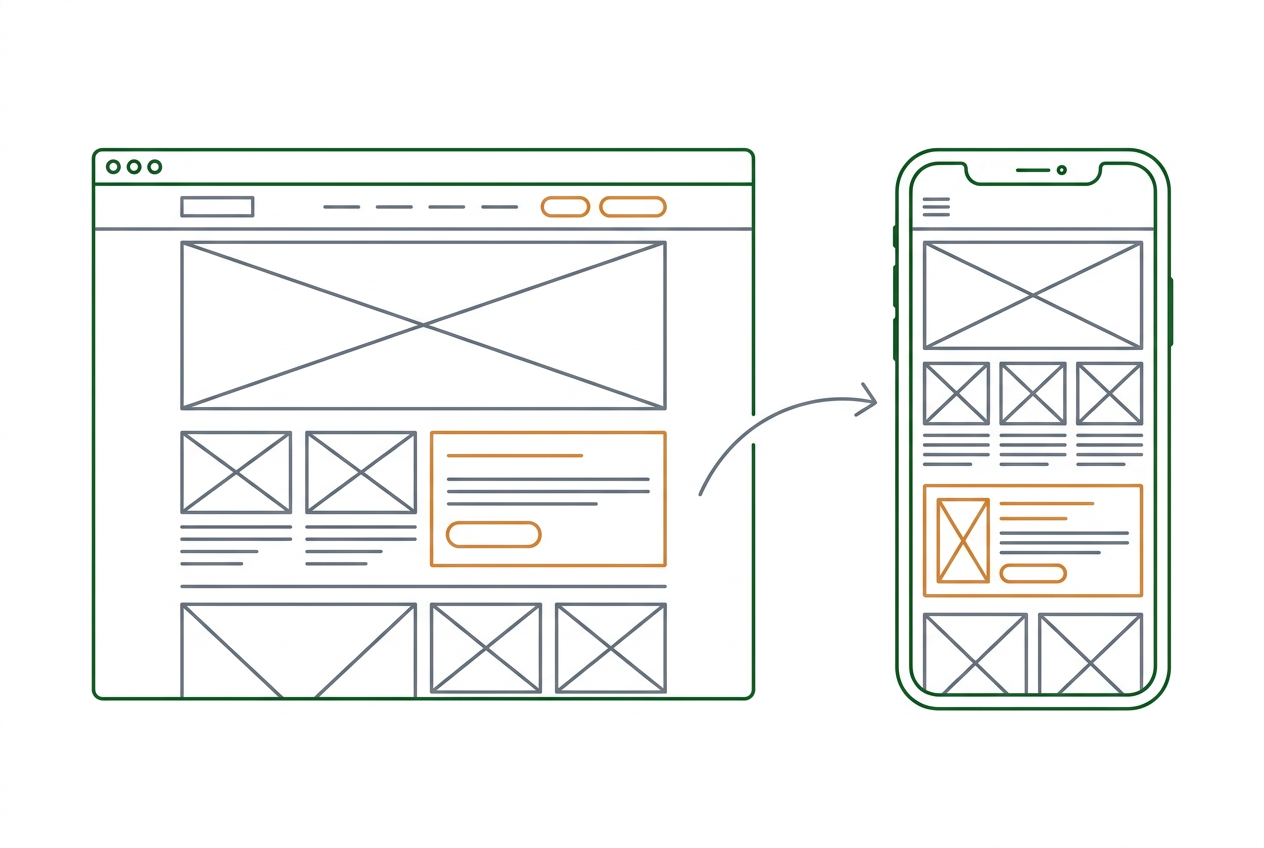 Homepage-Optimierung für Desktop und Mobile mit responsivem Design vergleichen