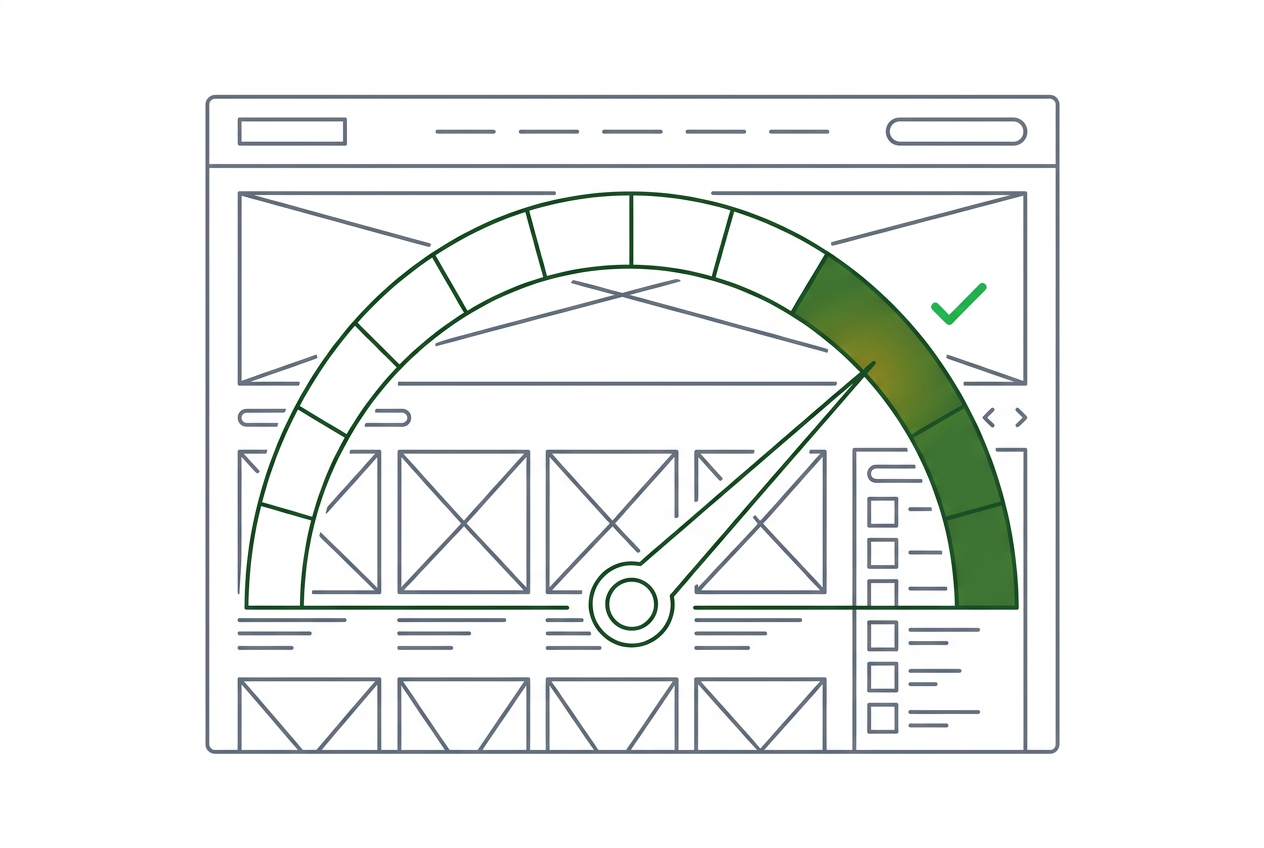 Speedometer über Shop-Wireframe für JTL-Shop Performance